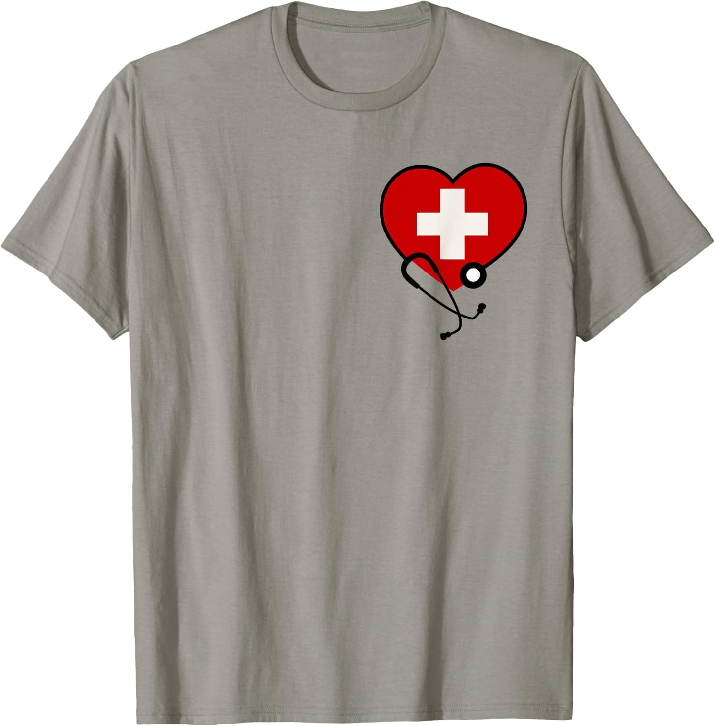 Medical Nurse Doctor Costume Uniform Red Cross Stethoscope T-Shirt - T-Shirt | Sand