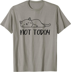 Lazy Cat Nah, Not Today Funny Lazy Cats People Meme T-Shirt - T-Shirt | Sand