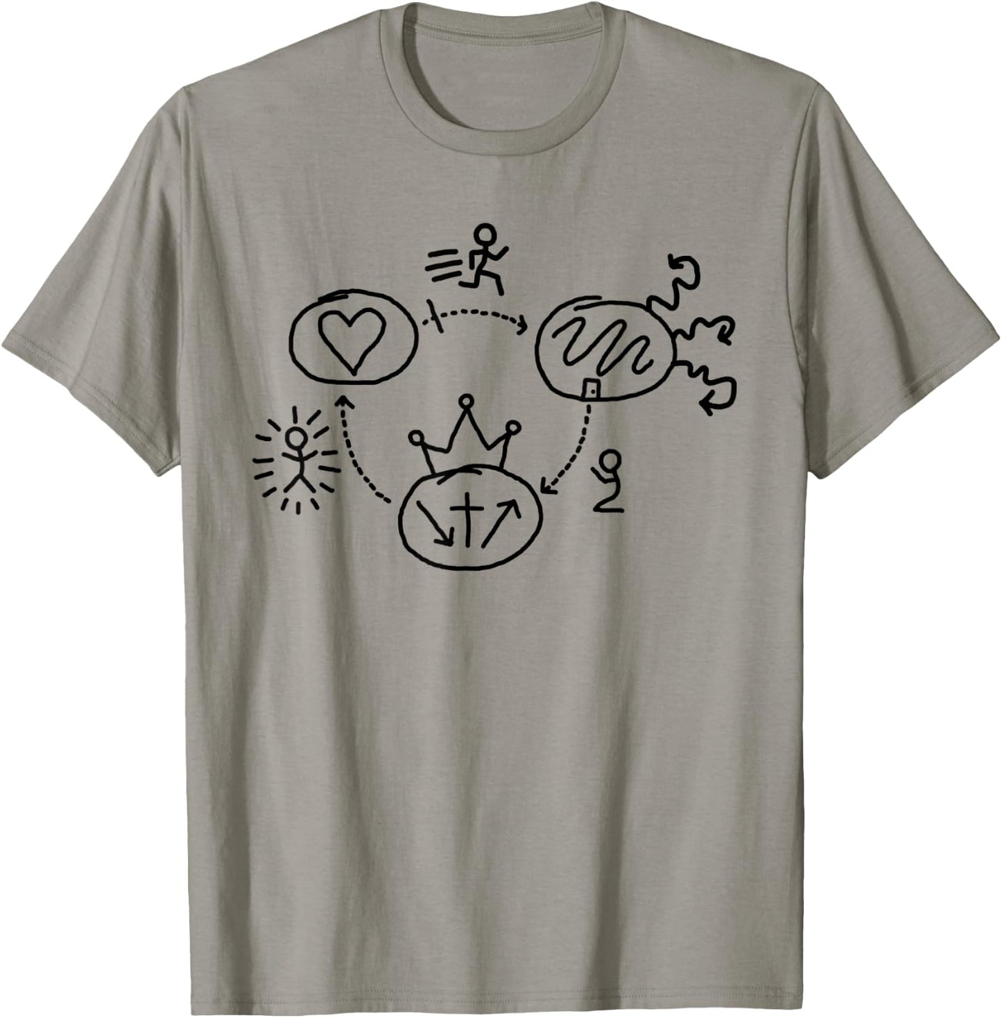 3-Circles - Black Ink T-Shirt - T-Shirt | Sand
