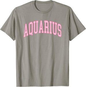Aquarius Zodiac Horoscope Pink Retro Preppy Throwback T-Shirt - T-Shirt | Sand