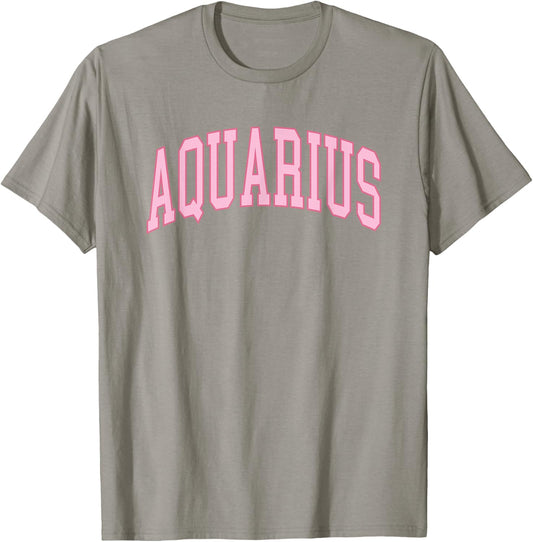 Aquarius Zodiac Horoscope Pink Retro Preppy Throwback T-Shirt - T-Shirt | Sand