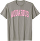 Aquarius Zodiac Horoscope Pink Retro Preppy Throwback T-Shirt - T-Shirt | Sand