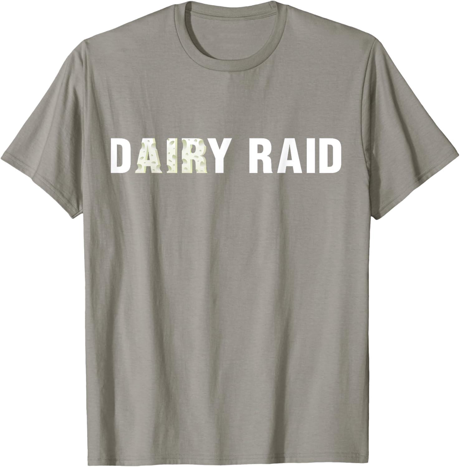 Dairy Raid Wisconsin Football White Cheese Text T-Shirt - T-Shirt | Sand