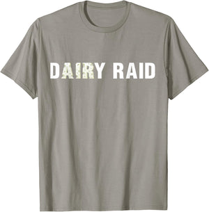Dairy Raid Wisconsin Football White Cheese Text T-Shirt - T-Shirt | Sand