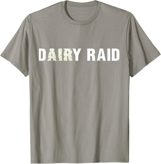 Dairy Raid Wisconsin Football White Cheese Text T-Shirt - T-Shirt | Sand