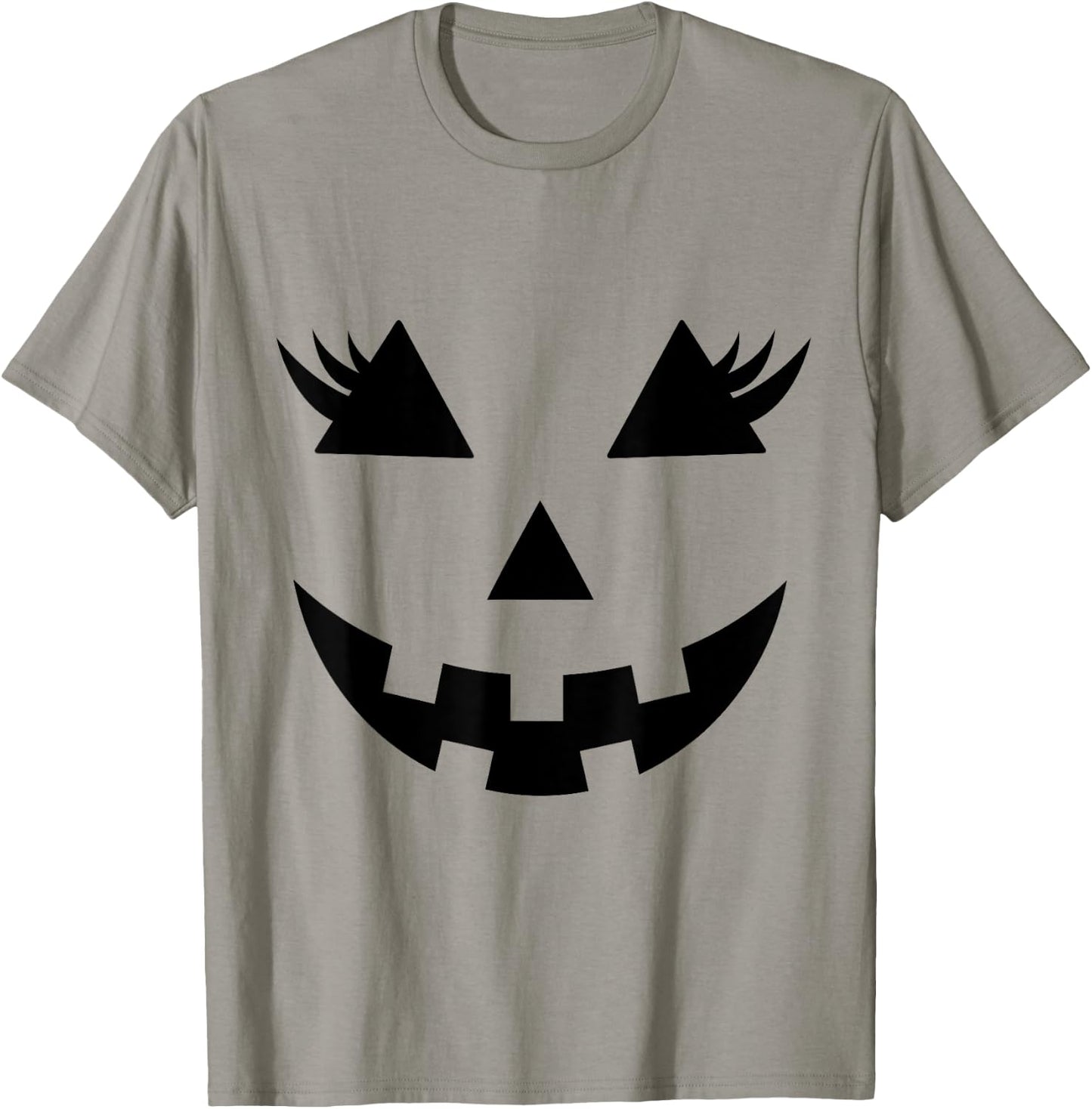 Jack O Lantern Face Pumpkin Eyelashes Hallowen Funny Costume T-Shirt - T-Shirt | Sand