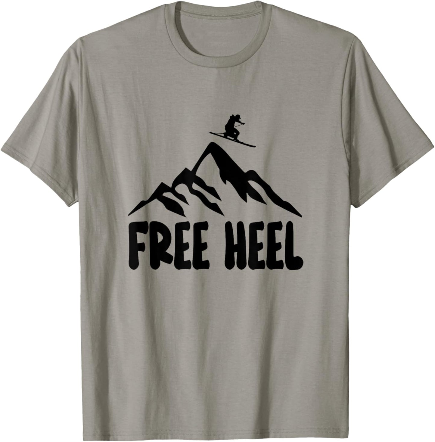 Telemark Skiing Free Heel Telemark Ski Mountains Skier T-Shirt - T-Shirt | Sand