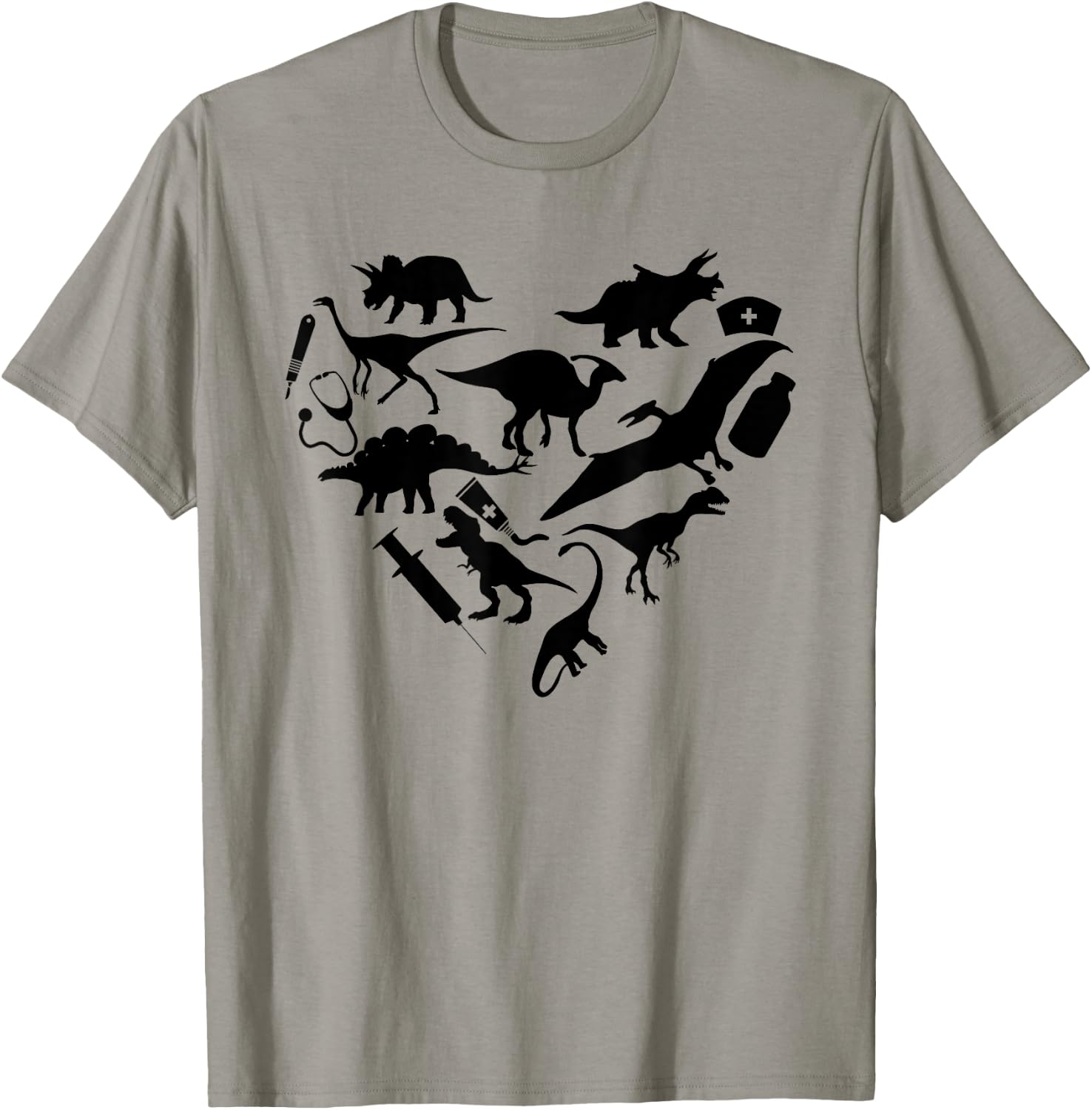 Funny Dinosaur Nurse Week 2023 Pediatric Physical CNA RN T-Shirt - T-Shirt | Sand