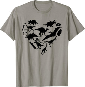 Funny Dinosaur Nurse Week 2023 Pediatric Physical CNA RN T-Shirt - T-Shirt | Sand