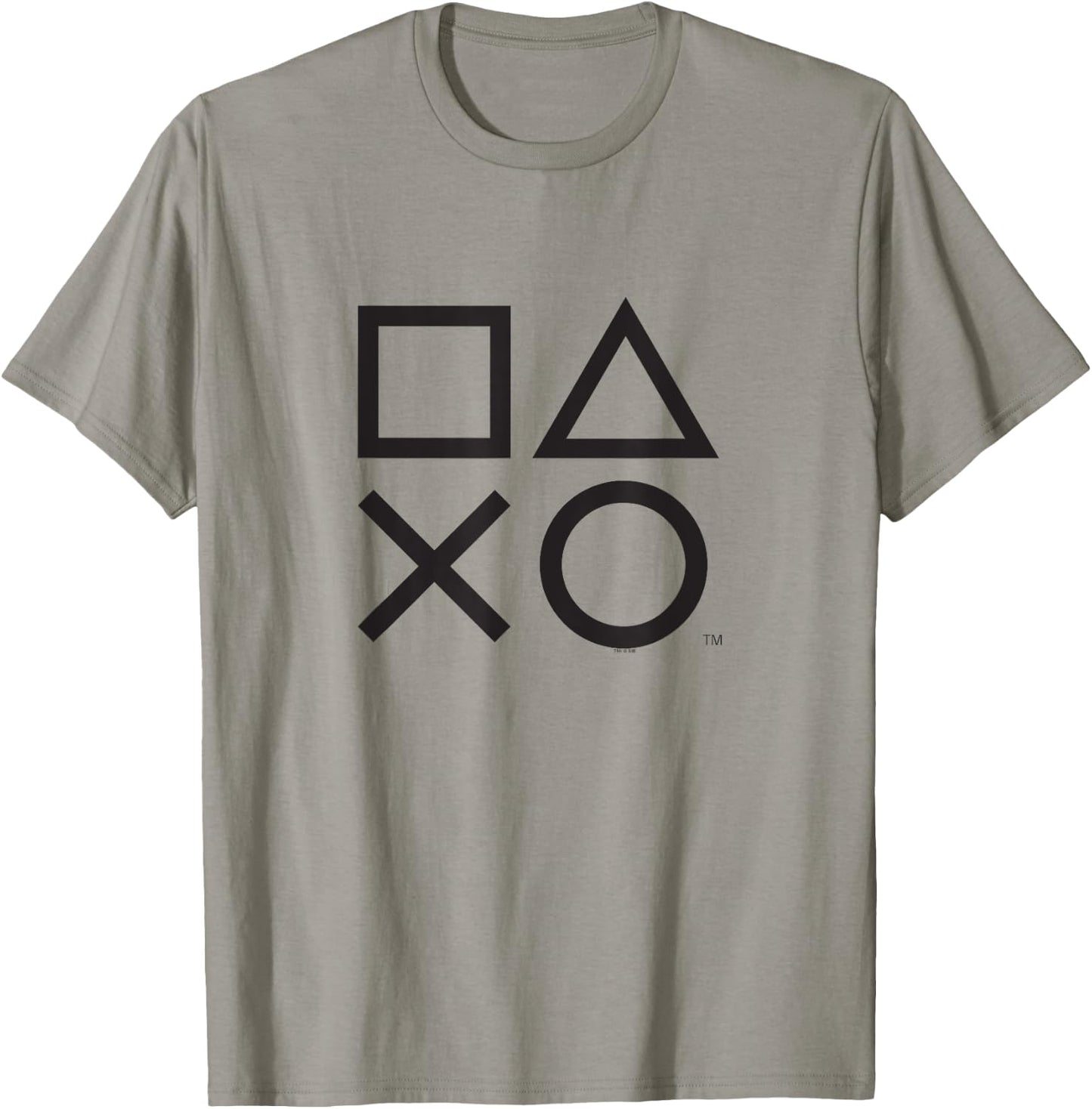 PlayStation PS5 Gamer Controller Icons in Classic Black T-Shirt - T-Shirt | Sand