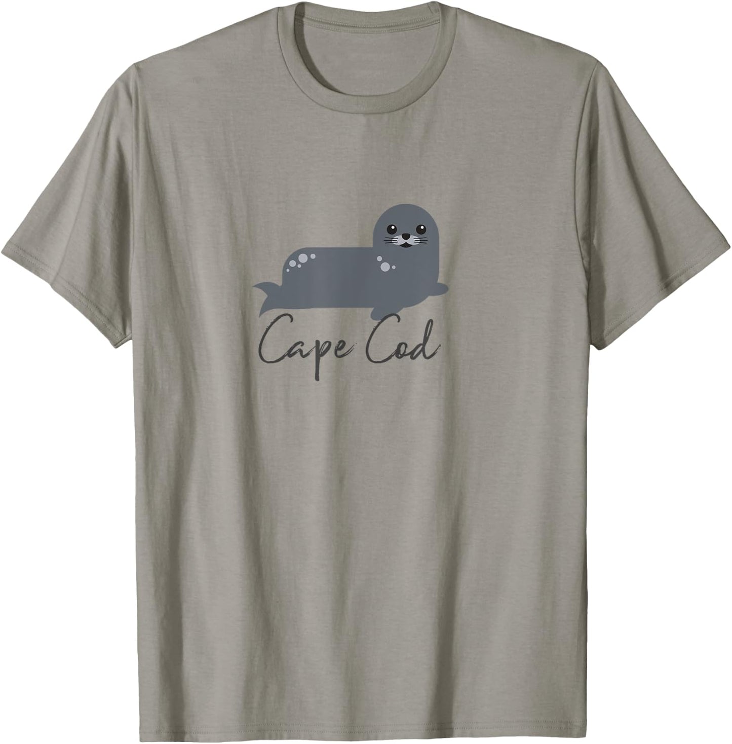 Cape Cod Cute Whimsy Marine Life Harbor Seal Vacation T-Shirt - T-Shirt | Sand