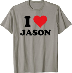 I Heart Jason First Name I Love Personalized Stuff T-Shirt - T-Shirt | Sand