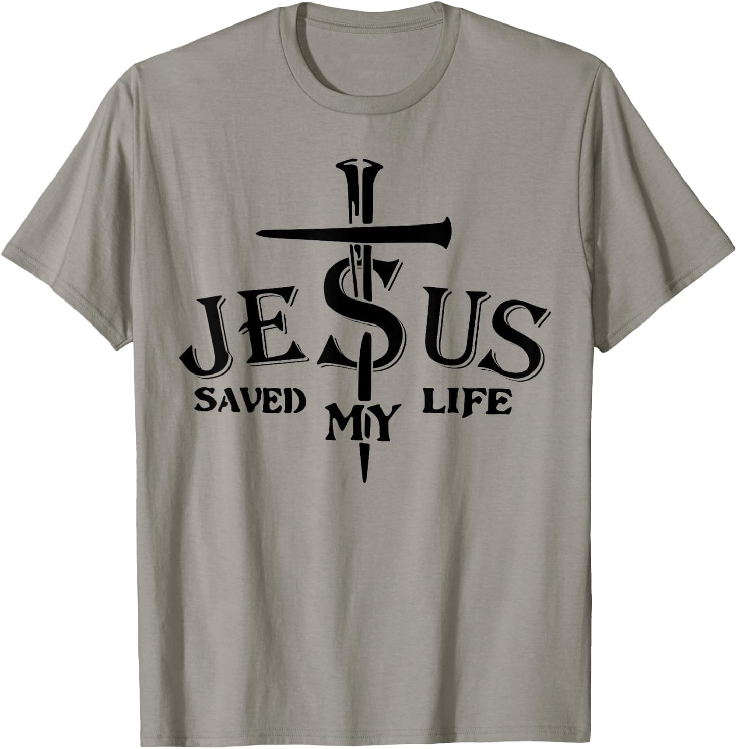 Jesus Saved My Life Cross T-Shirt - T-Shirt | Sand