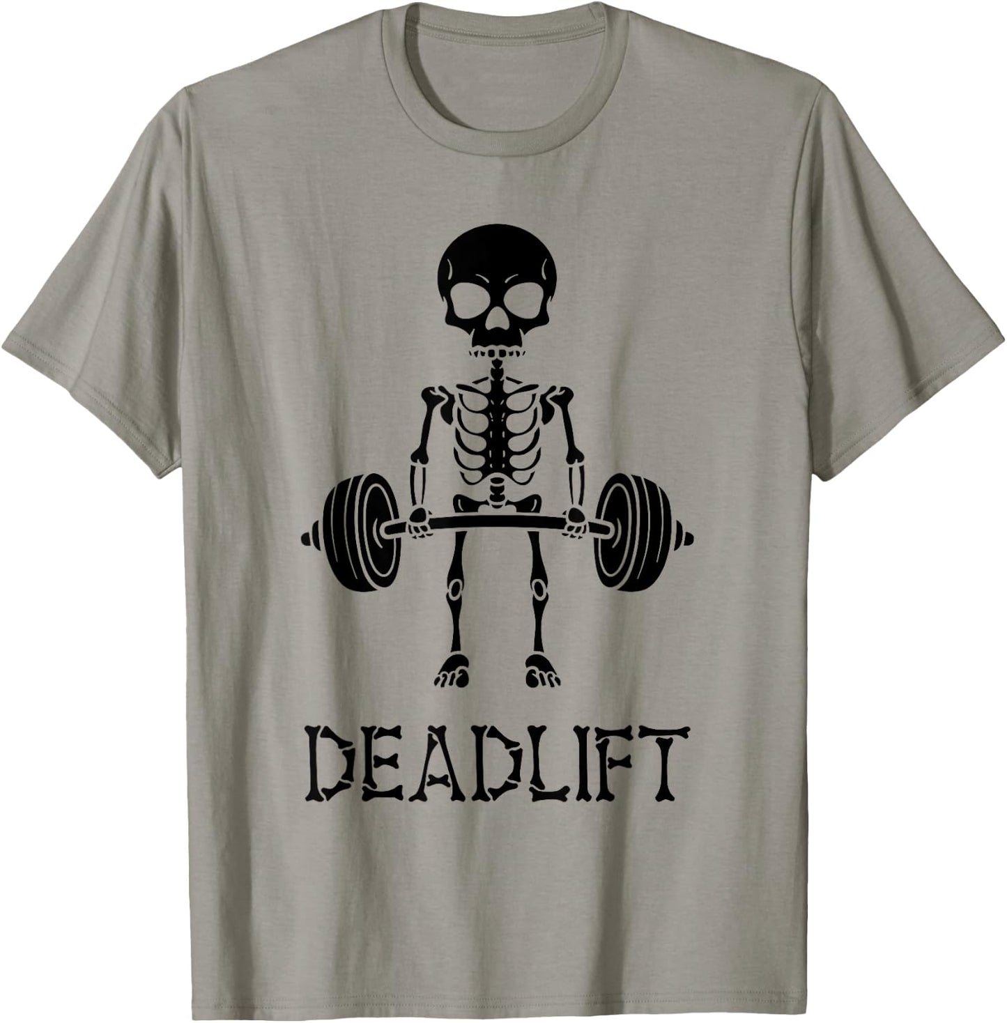 Deadlift Skeleton Gym Weight Lifting Workout Fitness T-Shirt - T-Shirt | Sand