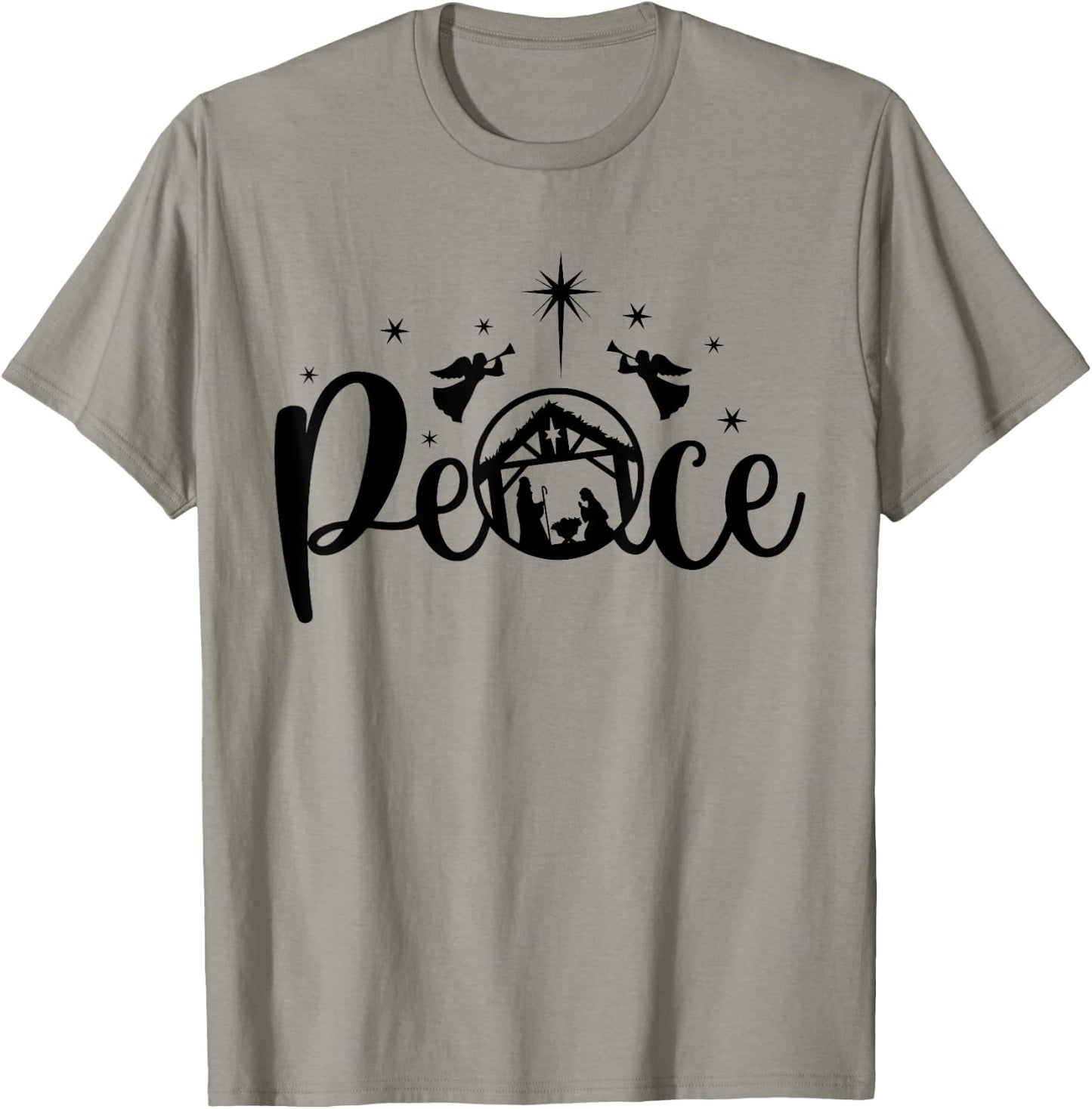 Peace Jesus Christian Christmas Nativity Scene XMAS Faith T-Shirt - T-Shirt | Sand