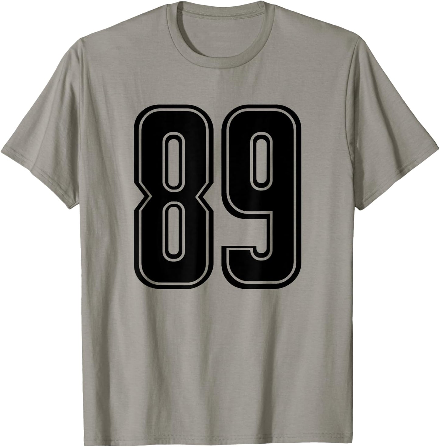 Number #89 Black Sport Varsity Number 89 T-Shirt - T-Shirt | Sand