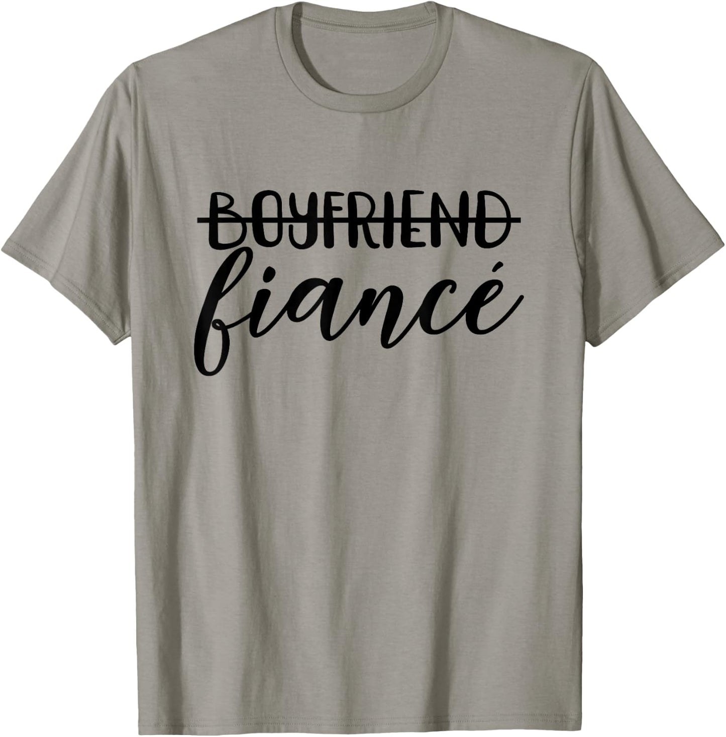 Boyfriend Fiancé, Engagement, Engaged Couple, Matching T-Shirt - T-Shirt | Sand