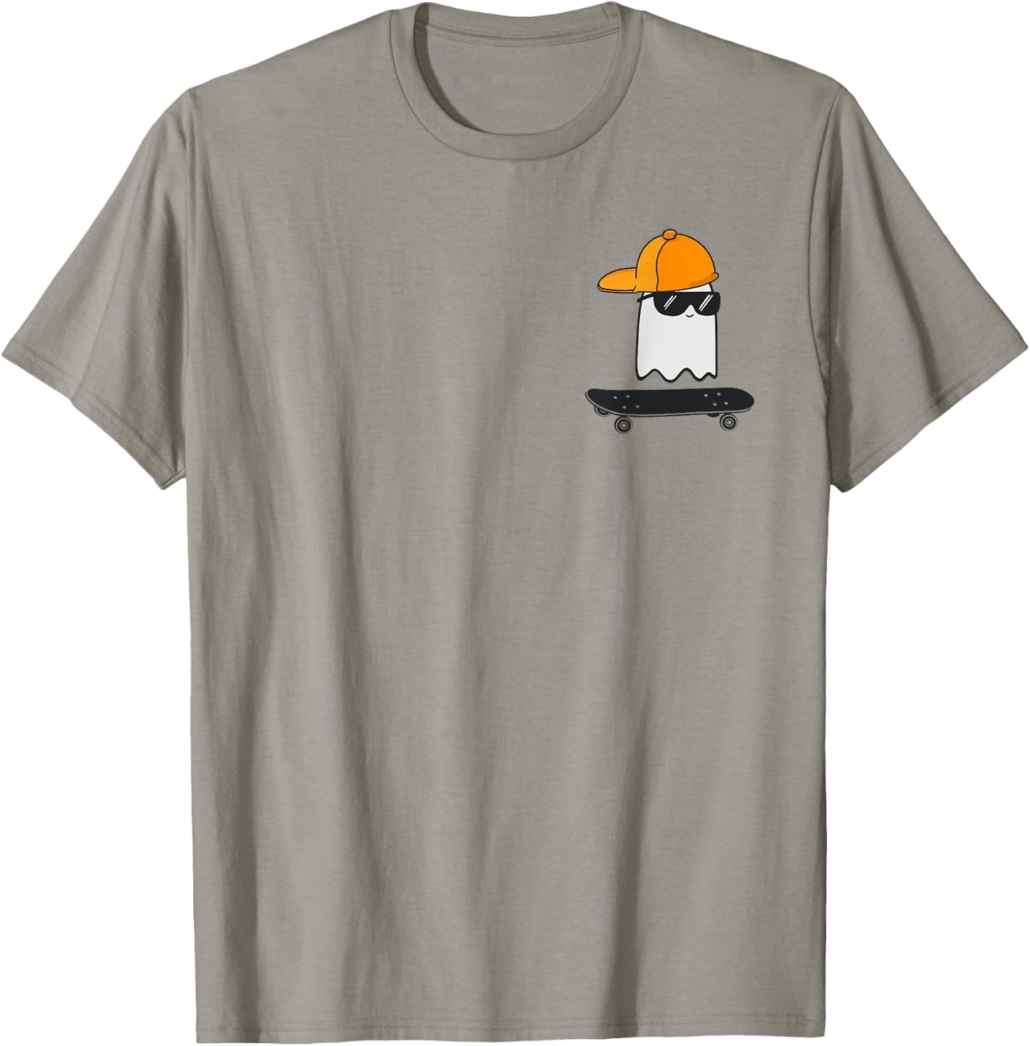 Ghost Skateboarding Lazy Halloween Costume Funny Skateboard T-Shirt - T-Shirt | Sand