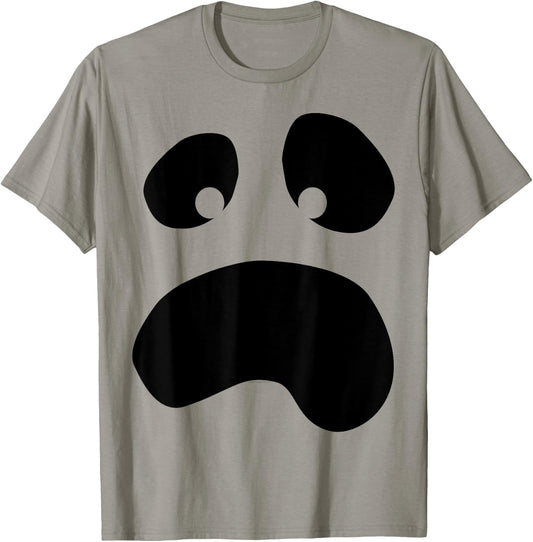 Silly Face Ghost Halloween Lazy Costume T-Shirt - T-Shirt | Sand