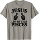 Jesus Loves This Pisces Christian Pisces Church Group T-Shirt - T-Shirt | Sand
