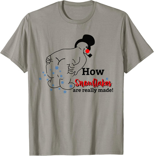 Funny Snowman How Snowflake Are Really Made Christmas Pajama T-Shirt - T-Shirt | Sand