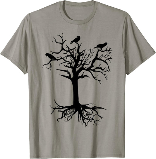 Raven crow crows tree women men children mystical mysticism T-Shirt - T-Shirt | Sand