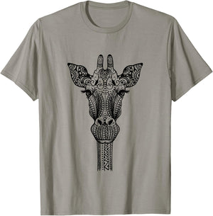 Yoga Giraffe Giraffe Mandala Ganesha Chakra Tribal Woman T-Shirt - T-Shirt | Sand