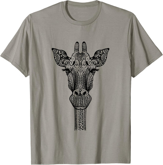 Yoga Giraffe Giraffe Mandala Ganesha Chakra Tribal Woman T-Shirt - T-Shirt | Sand