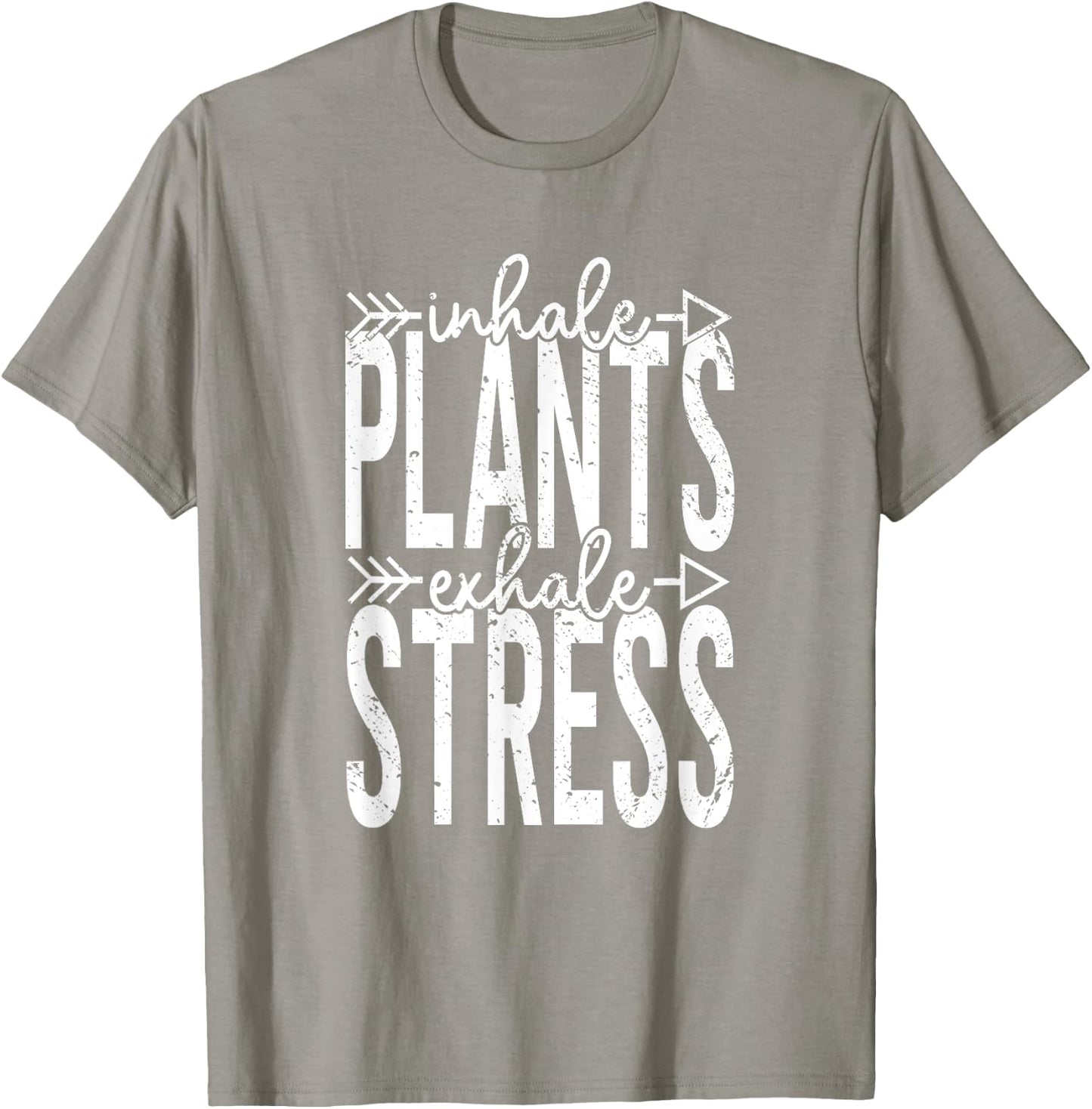 Inhale Plants Exhale Stress Funny Inhale Exhale Meditation T-Shirt - T-Shirt | Sand
