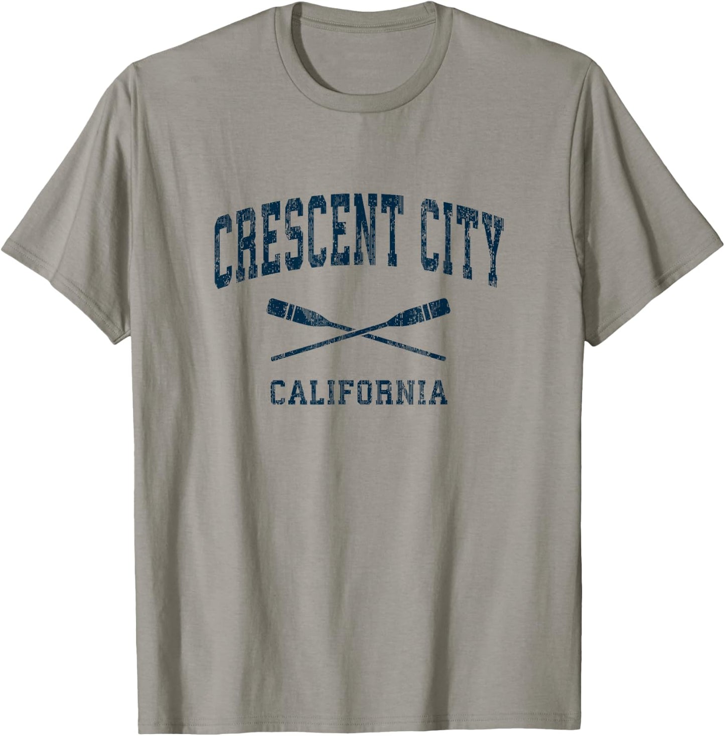 Crescent City California Vintage Nautical Paddles Sports Oar T-Shirt - T-Shirt | Sand