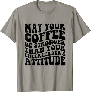 Funny Cheer Mom Coffee Saying Cheerleading Squad Mothers Day T-Shirt - T-Shirt | Sand