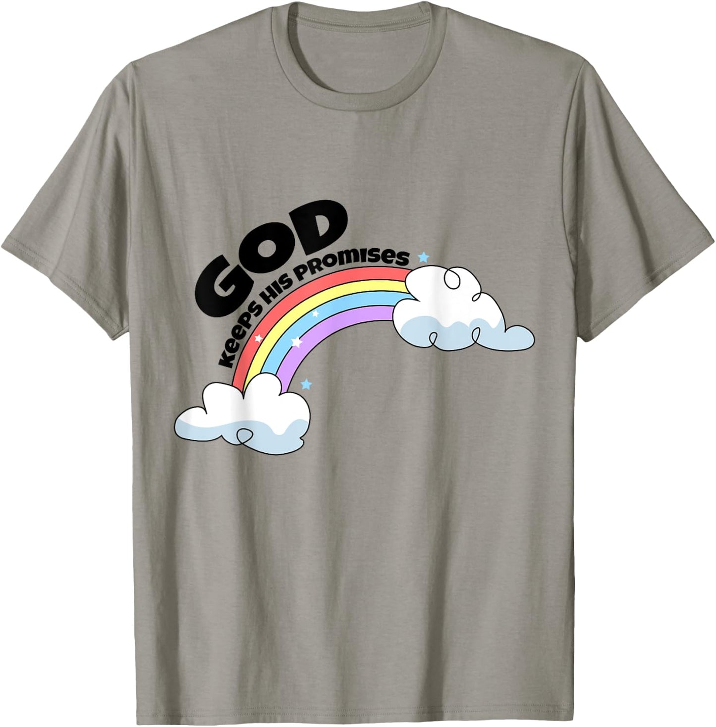 God Keep His Promises Christian Rainbow Religious Faith T-Shirt - T-Shirt | Sand