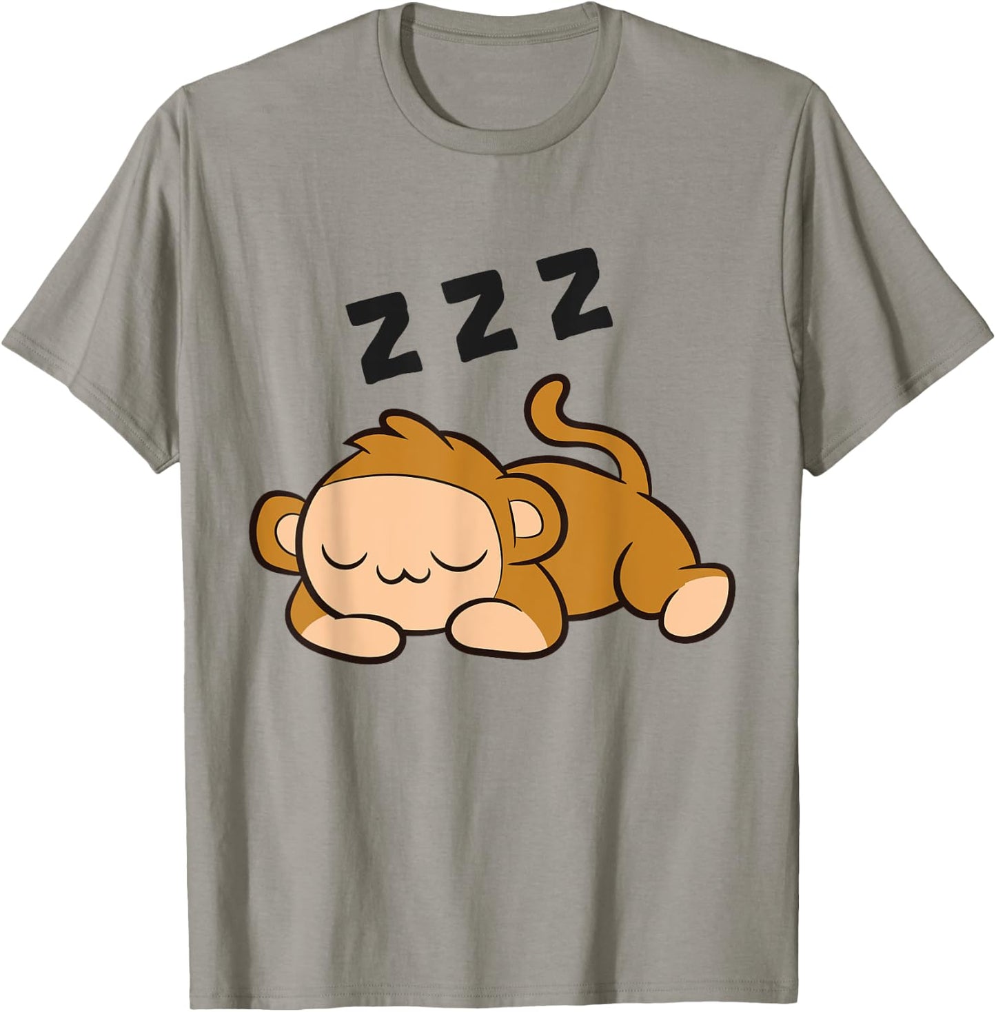 Sleeping Monkey Ape Monkey Pajama Cute Monkey T-Shirt - T-Shirt | Sand