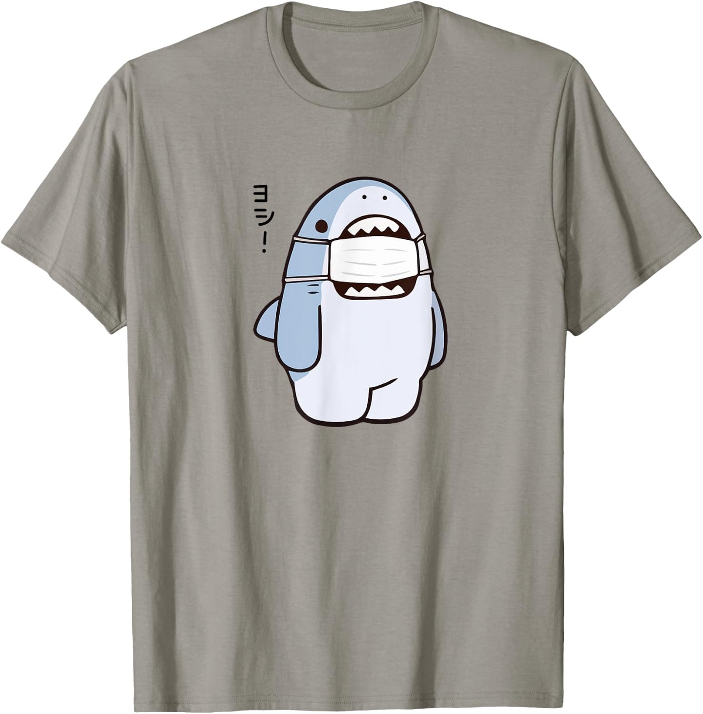 Cute Shark Says "Yoshi" Good/Alright, Japanese Kawaii Anime T-Shirt - T-Shirt | Sand