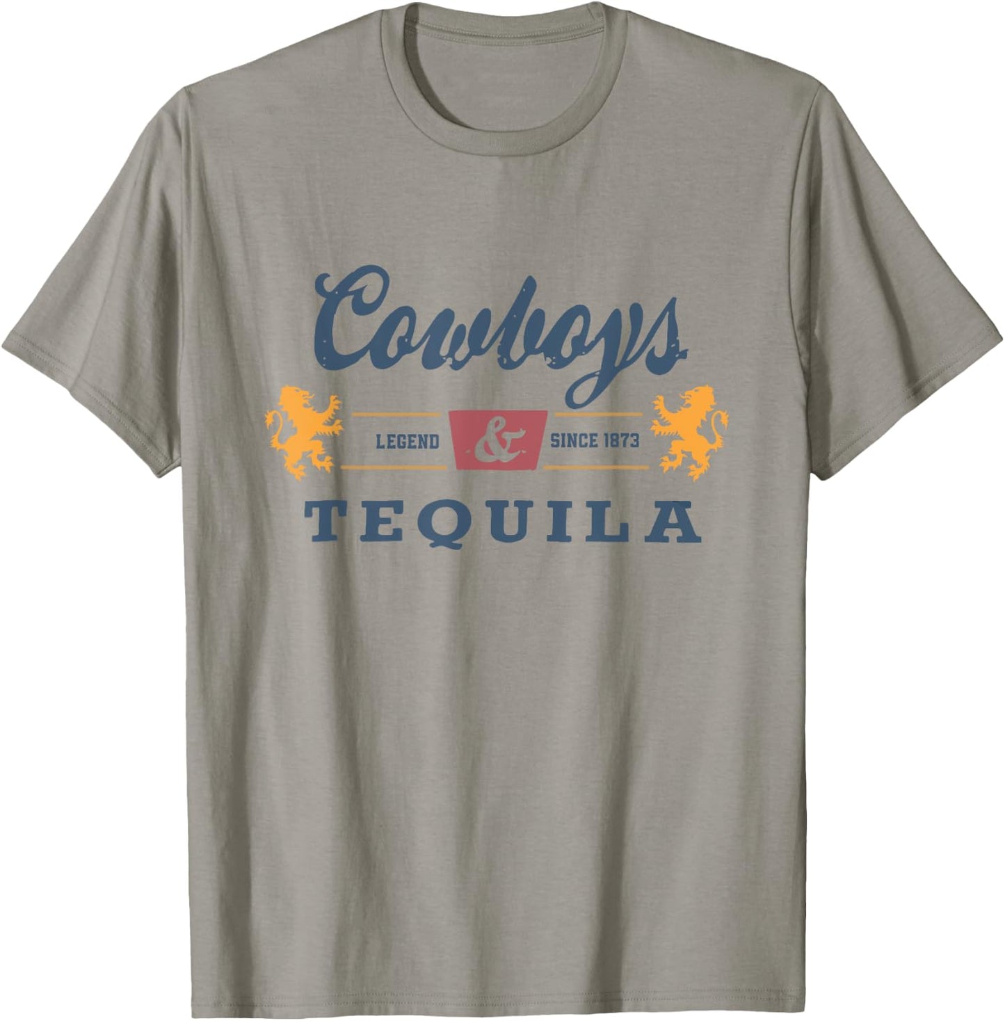 Vintage Cowboys And Tequila Western Funny Tequila Drinking T-Shirt - T-Shirt | Sand