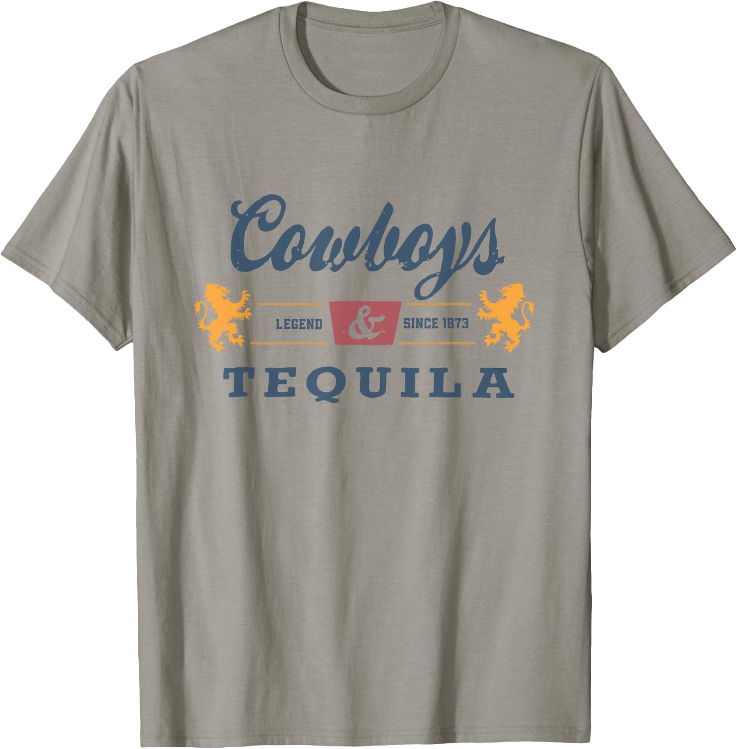 Vintage Cowboys And Tequila Western Funny Tequila Drinking T-Shirt - T-Shirt | Sand