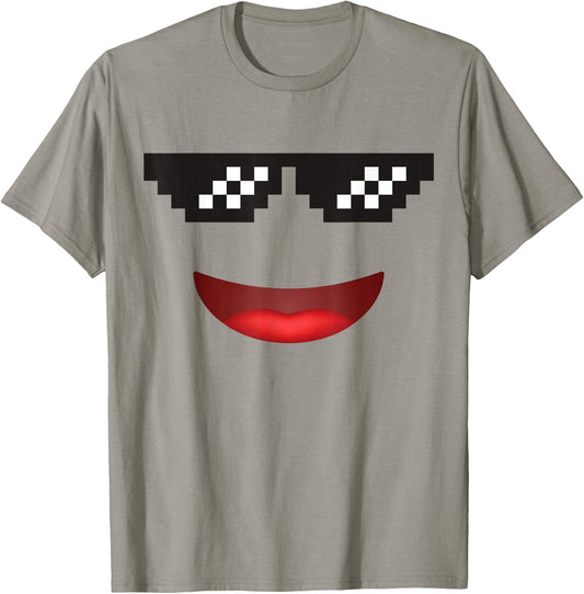 Funny Group Costume Team Outfit Cool Thug Face Emoticon T-Shirt - T-Shirt | Sand