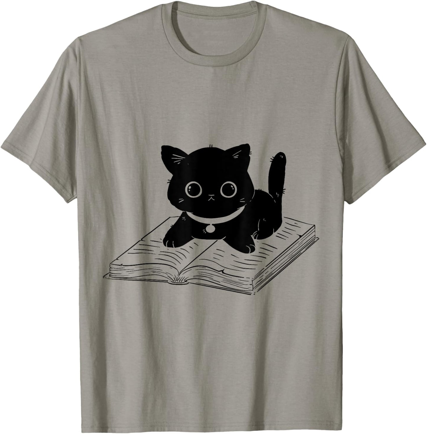 Cat Reading Animals Cat Motif T-Shirt - T-Shirt | Sand
