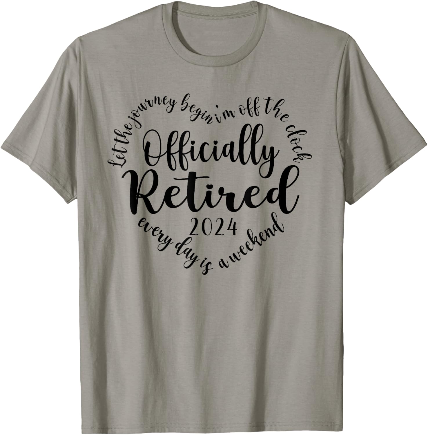 Officially Retired 2024 Heart Shirt Retirement T-Shirt - T-Shirt | Sand