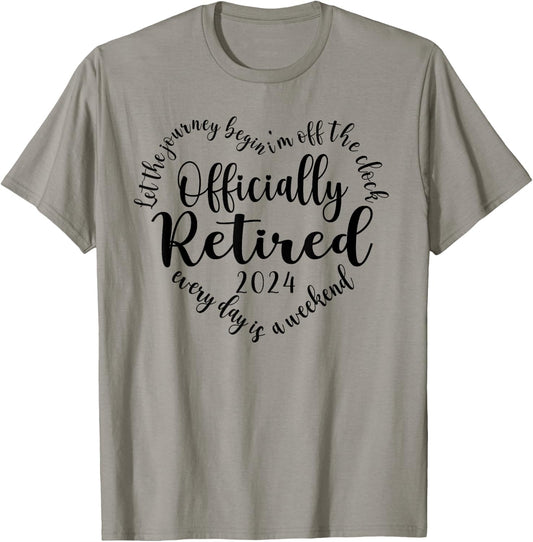 Officially Retired 2024 Heart Shirt Retirement T-Shirt - T-Shirt | Sand