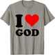 Red Heart I Love God T-Shirt - T-Shirt | Sand