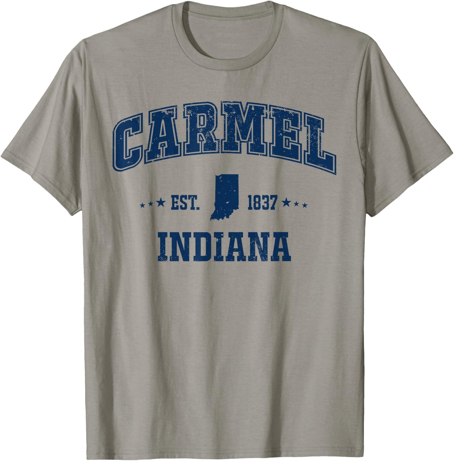 Carmel Indiana IN Navy Vintage Sports Athletic T-Shirt - T-Shirt | Sand