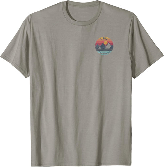 Vail, Colorado Mountain Graphic T-Shirt - T-Shirt | Sand