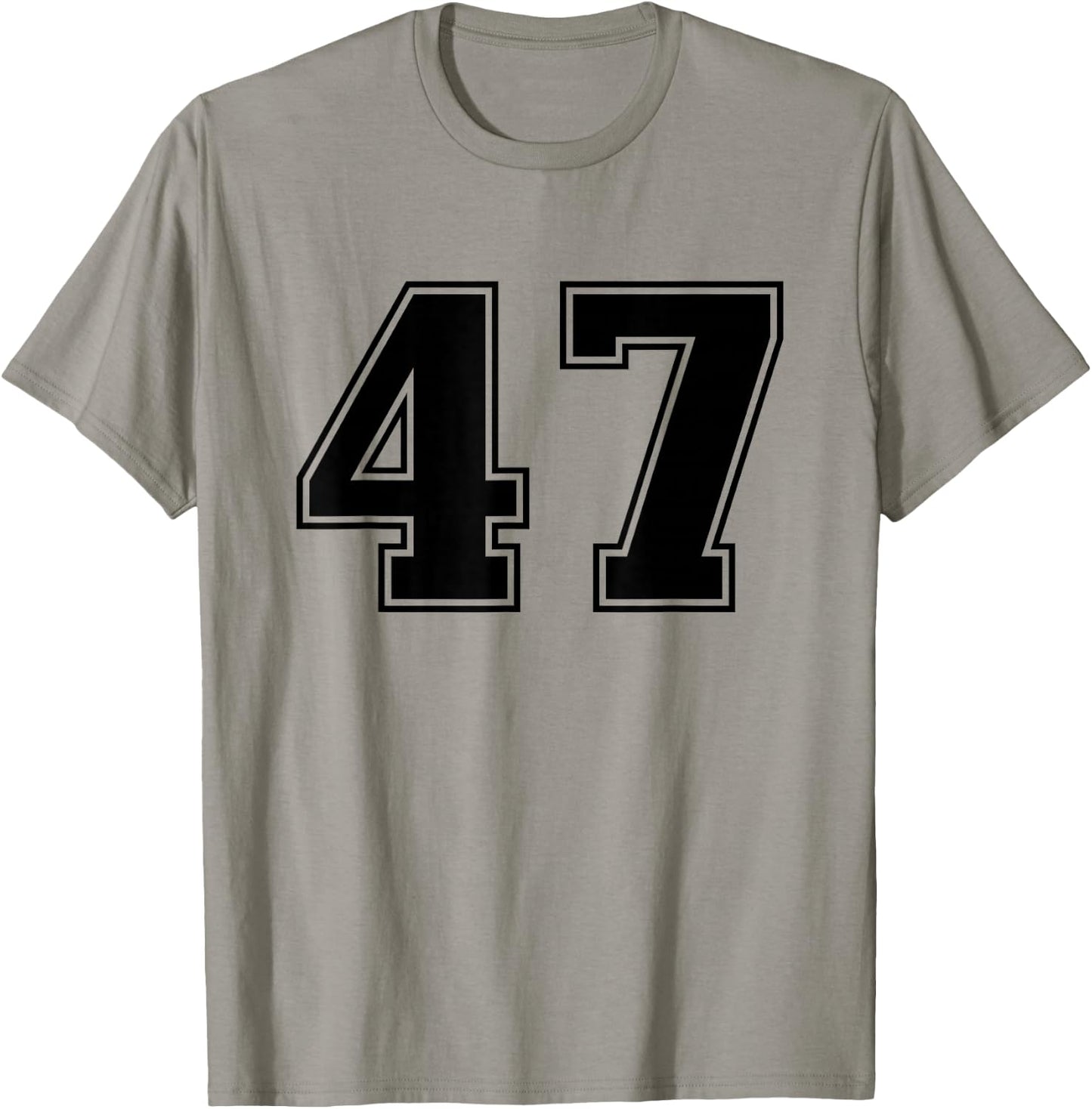 Number #47 Black Sport Number T-Shirt - T-Shirt | Sand