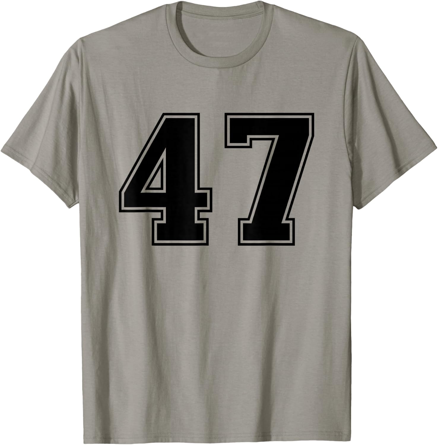 Number #47 Black Sport Number T-Shirt - T-Shirt | Sand
