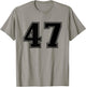 Number #47 Black Sport Number T-Shirt - T-Shirt | Sand