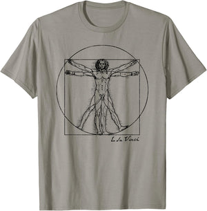 Vintage Vitruvian Man Leonardo da Vinci Souvenir T-Shirt - T-Shirt | Sand