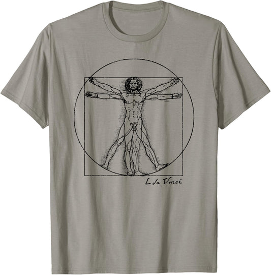 Vintage Vitruvian Man Leonardo da Vinci Souvenir T-Shirt - T-Shirt | Sand