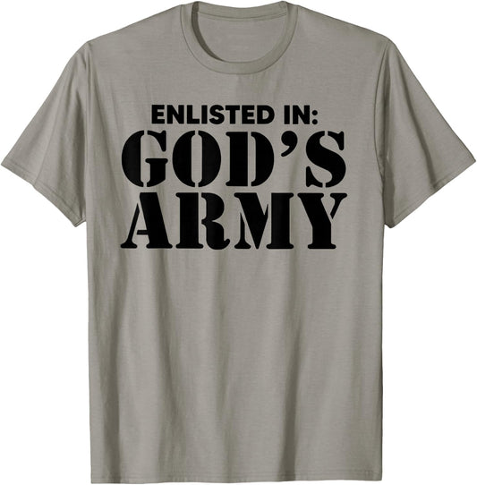 Enlisted In God's Army T-Shirt - T-Shirt | Sand