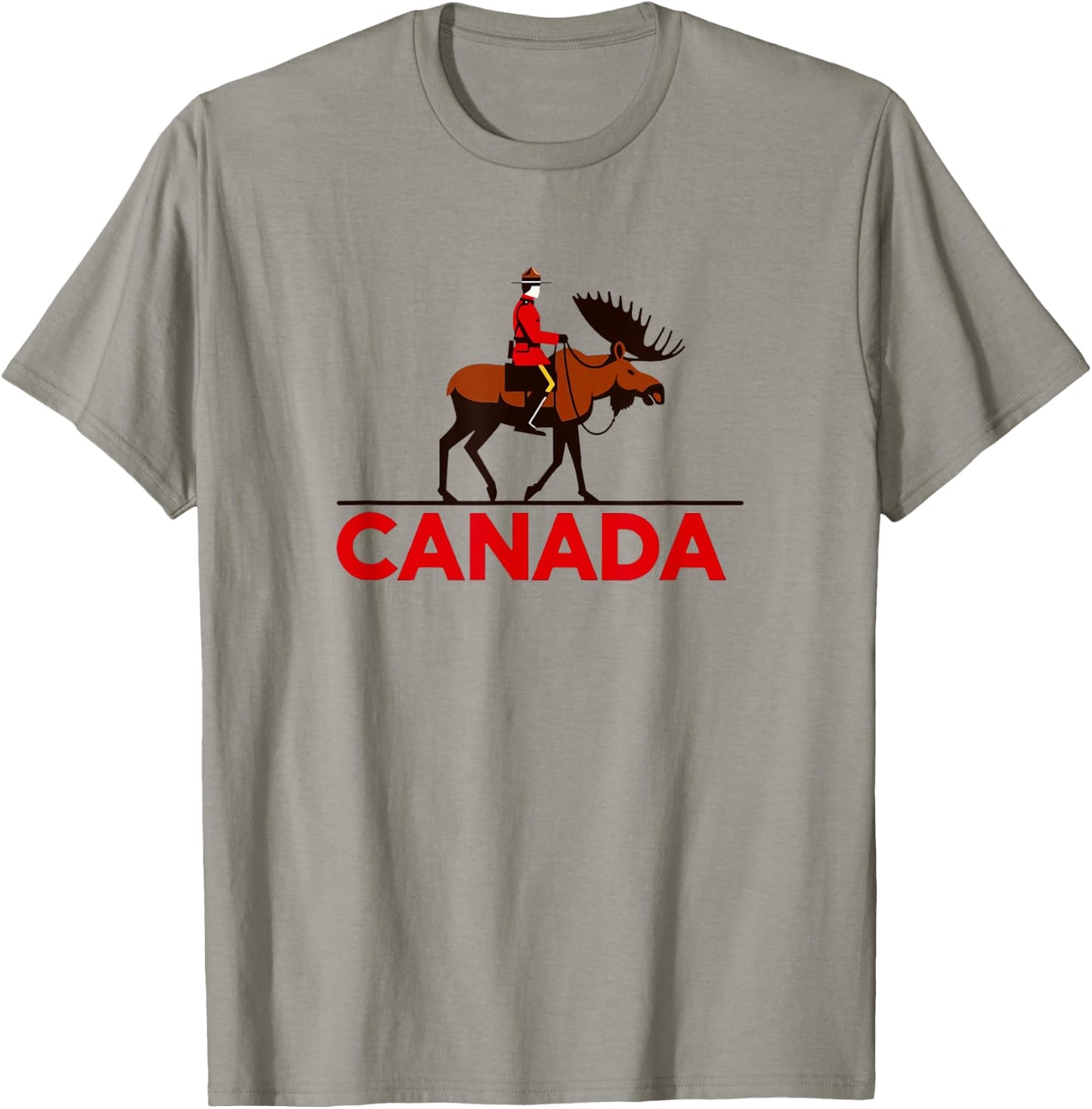 Iconic Mounted Police and Moose - Classic Canadian Pride T-Shirt - T-Shirt | Sand